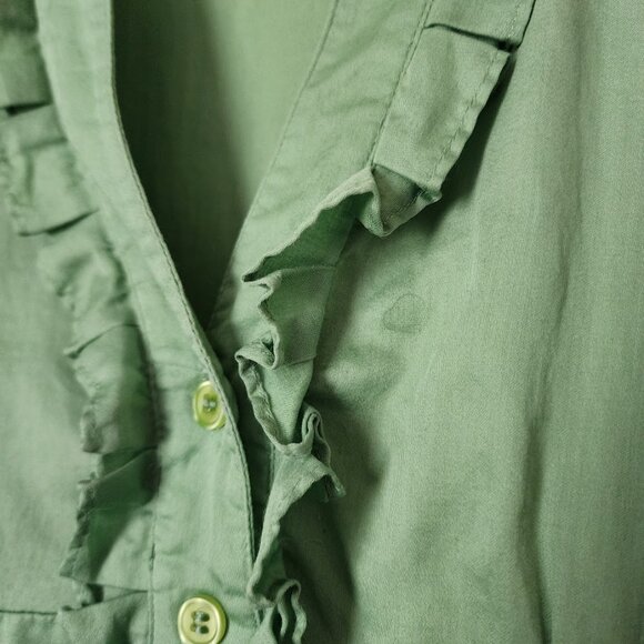 SAM‎ & MAX x VINTAGE y2k green babydoll ruffle tie waist top size M - Picture 3 of 7